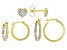 White Diamond Accent 14k Yellow Gold Over Brass Stud And Hoop Set Of 3 Earrings