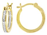 White Diamond Accent 14k Yellow Gold Over Brass Stud And Hoop Set Of 3 Earrings