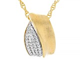 White Diamond Accent 14k Yellow Gold Over Brass Slide Pendant With 18" Rope Chain