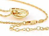 White Diamond Accent 14k Yellow Gold Over Brass Slide Pendant With 18" Rope Chain