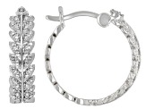 White Diamond Accent Rhodium & 14k Yellow Gold Over Brass Set Of 2 Hoop Earrings