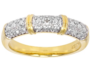White Diamond Accent 14k Yellow Gold Over Brass Band Ring