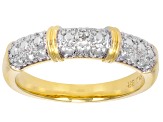 White Diamond Accent 14k Yellow Gold Over Brass Band Ring