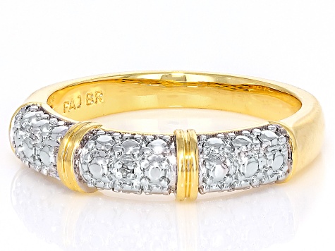 White Diamond Accent 14k Yellow Gold Over Brass Band Ring