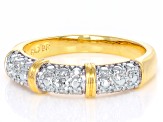 White Diamond Accent 14k Yellow Gold Over Brass Band Ring