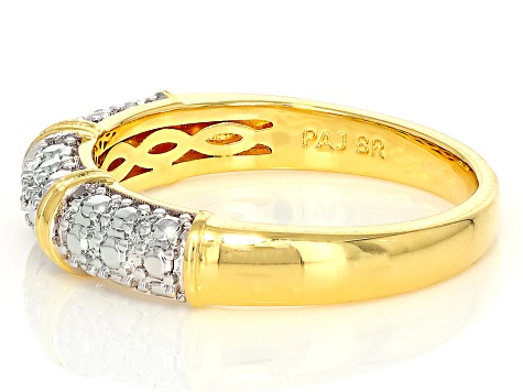 White Diamond Accent 14k Yellow Gold Over Brass Band Ring