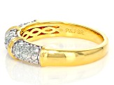 White Diamond Accent 14k Yellow Gold Over Brass Band Ring