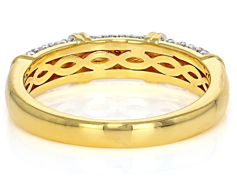 White Diamond Accent 14k Yellow Gold Over Brass Band Ring