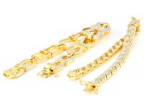 White Diamond Accent 14k Yellow Gold Over Brass Box Set of 2 Tennis Bracelets