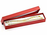 White Diamond Accent 14k Yellow Gold Over Brass Box Set of 2 Tennis Bracelets