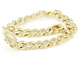 White Diamond Accent 14k Yellow Gold Over Brass Link Bracelet