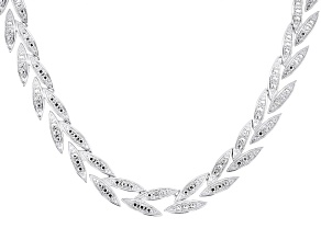 White Diamond Accent Rhodium Over Brass Necklace