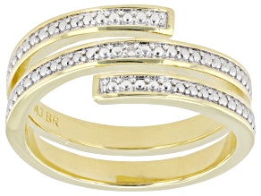 White Diamond Accent 14k Yellow Gold Over Brass Bypass Ring