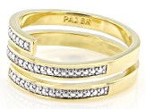 White Diamond Accent 14k Yellow Gold Over Brass Bypass Ring