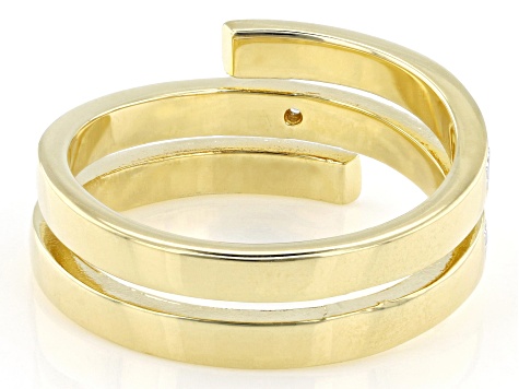 White Diamond Accent 14k Yellow Gold Over Brass Bypass Ring