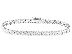 White Diamond Accent Rhodium Over Brass Bracelet