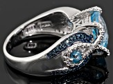 Sky Blue Topaz Rhodium Over Sterling Silver Ring 3.76ctw