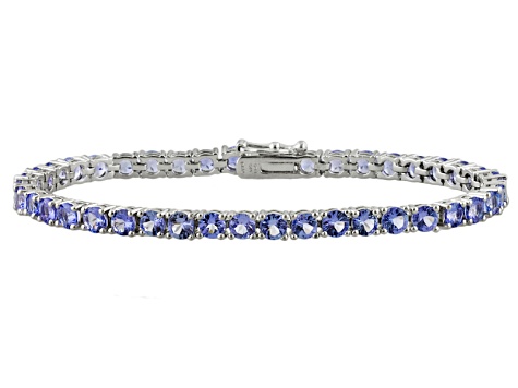 Blue tanzanite sterling silver bracelet 10.50ctw