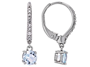 Sky Blue Topaz Rhodium Over Brass Earrings 1.09ctw