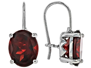 Red Garnet Rhodium Over Brass Earrings 6.11ctw