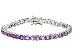 Lavender Brazilian Amethyst Rhodium Over Brass Bracelet 7.39ctw