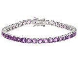 Lavender Brazilian Amethyst Rhodium Over Brass Bracelet 7.39ctw