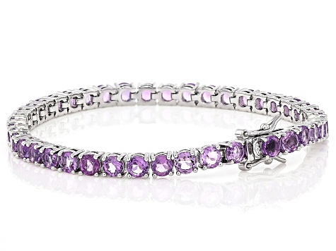 Lavender Brazilian Amethyst Rhodium Over Brass Bracelet 7.39ctw