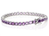 Lavender Brazilian Amethyst Rhodium Over Brass Bracelet 7.39ctw