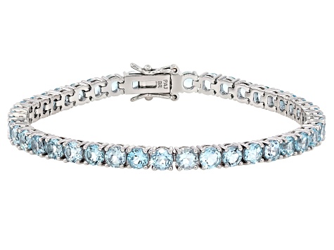 Sky Blue Topaz Rhodium Over Brass Bracelet 10.56ctw