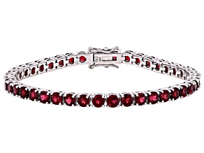 Raspberry Rhodolite Rhodium Over Brass Bracelet 10.83ctw