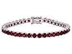 Raspberry Rhodolite Rhodium Over Brass Bracelet 10.83ctw