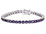 Blue Iolite Rhodium Over Brass Bracelet 7.56ctw