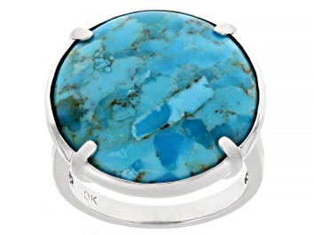Picture of Composite Turquoise Rhodium Over Brass Ring