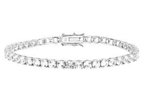 White Lab Created Sapphire Rhodium Over Brass Bracelet 9.52ctw