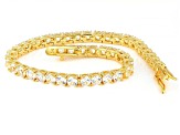 White Lab Created Sapphire 18k Yellow Gold Over Brass Bracelet 9.52ctw