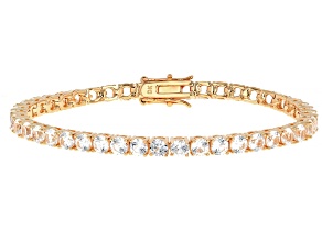 White Lab Created Sapphire 18k Rose Gold Over Brass Bracelet 9.52ctw