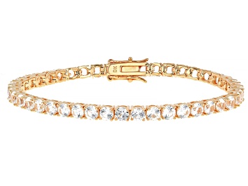 Picture of White Lab Created Sapphire 18k Rose Gold Over Brass Bracelet 9.52ctw