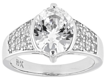 Picture of White Lab Created Sapphire Rhodium Over Brass Ring 2.90ctw