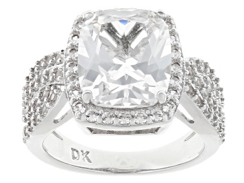 Picture of White Lab Created Sapphire Rhodium Over Brass Ring 9.27ctw