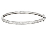 White Lab Created Sapphire Rhodium Over Brass Bangle 2.13ctw