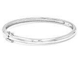 White Lab Created Sapphire Rhodium Over Brass Bangle 2.13ctw