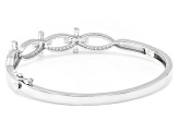White Lab Created Sapphire Rhodium Over Brass Bangle 2.36ctw