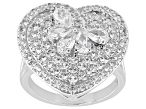 White Lab Created Sapphire Rhodium Over Brass Ring 2.51ctw