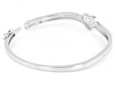 White Lab Created Sapphire Rhodium Over Brass Bangle 1.87ctw