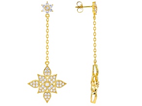 White Lab Created Sapphire 18k Yellow Gold Over Brass 1.87ctw