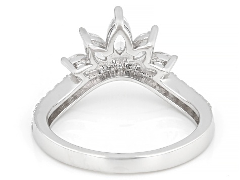 White Lab Created Sapphire Rhodium Over Brass Ring 0.93ctw