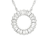 White Lab Created Sapphire Rhodium Over Brass Necklace 1.57ctw