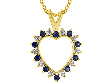 Lab Ruby, Blue Lab Sapphire, Diamond 18k Yellow Gold Over Brass