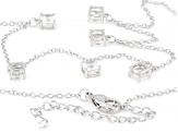 White Lab Created Sapphire Rhodium Over Brass Necklace 3.11ctw
