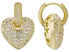 White Lab Created Sapphire 18k Yellow Gold Over Bass Earrings 2.30ctw